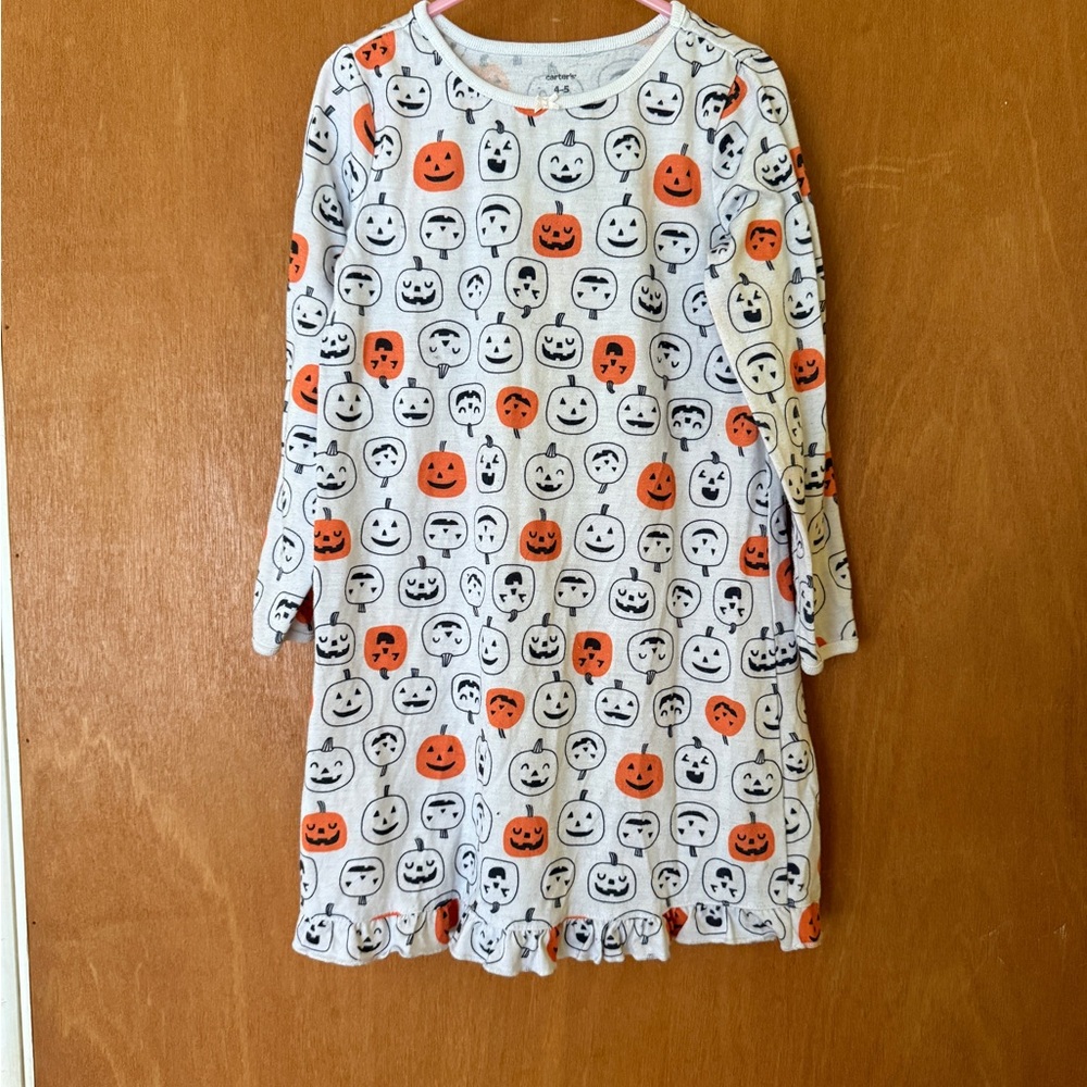 Carter's White Dress with Pumpkin Faces